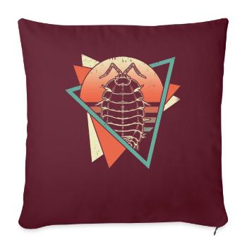 Isopodes Retro Vaporwave - Housse de coussin décorative 45 x 45 cm - bordeaux - Devant