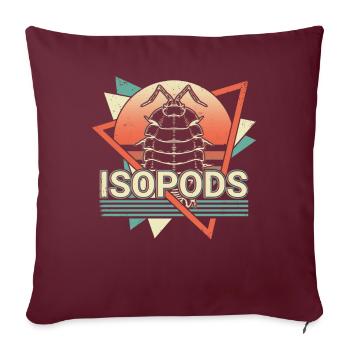 Isopodes Retro Vaporwave - Housse de coussin décorative 45 x 45 cm - bordeaux - Devant