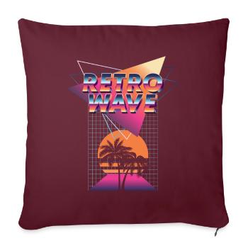 Retrowave Synthétiseur Musique Synthi Retro - Housse de coussin décorative 45 x 45 cm - bordeaux - Devant