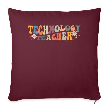 Cours de professeur de technologie Groovy - Housse de coussin décorative 45 x 45 cm - bordeaux - Devant