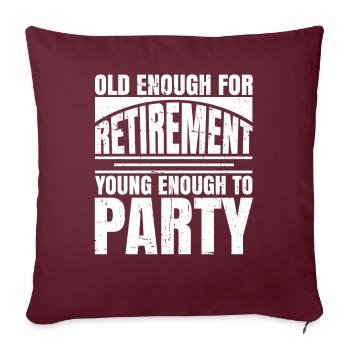 Pension de pensionné - Housse de coussin décorative 45 x 45 cm - bordeaux - Devant
