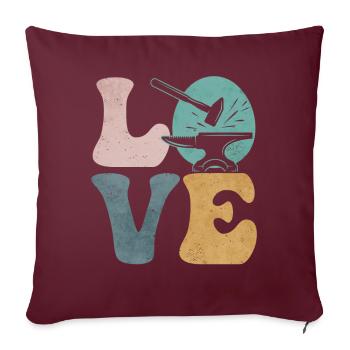 Forgeron Forgeron - Housse de coussin décorative 45 x 45 cm - bordeaux - Devant