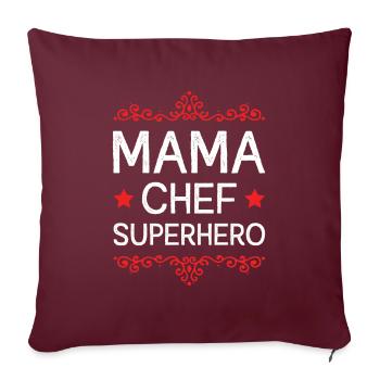 Maman Super-héros Maman - Housse de coussin décorative 45 x 45 cm - bordeaux - Devant