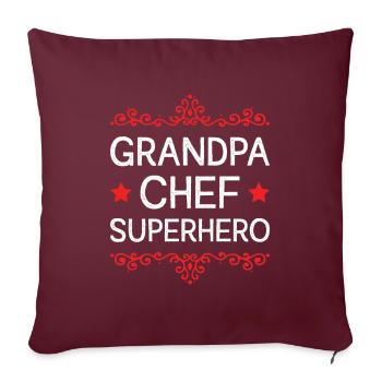 Grand-père Super-héros - Housse de coussin décorative 45 x 45 cm - bordeaux - Devant