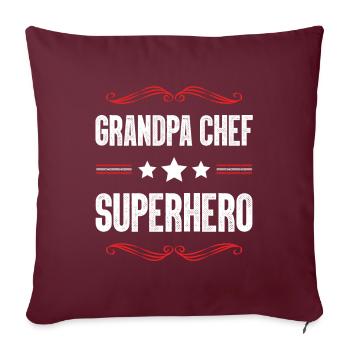 Grand-père Super-héros - Housse de coussin décorative 45 x 45 cm - bordeaux - Devant