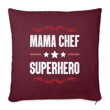 Maman Super-héros Maman - Housse de coussin décorative 45 x 45 cm - bordeaux - Devant