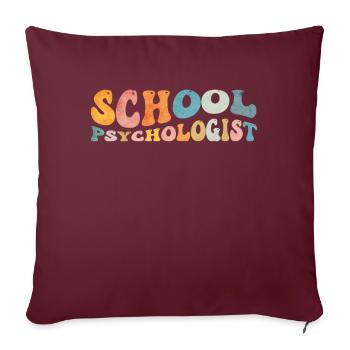 Groovy Schulpsychologe Psychologie Psych - Sofakissenbezug 45 x 45 cm - Burgunderrot - Vorne