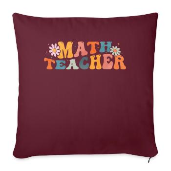 Groovy Math Teacher Mathematik Mathematikerin - Sofakissenbezug 45 x 45 cm - Burgunderrot - Vorne