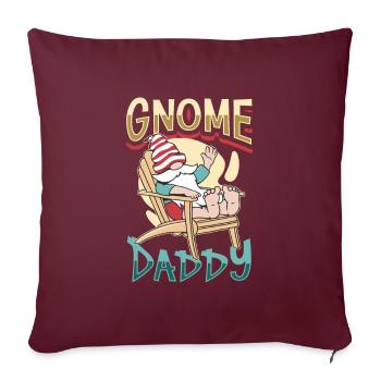 Gnom Papa - Gartenzwerg - Sofakissenbezug 45 x 45 cm - Burgunderrot - Vorne