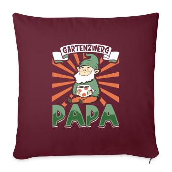 Gartenzwerg Papa - Sofakissenbezug 45 x 45 cm - Burgunderrot - Vorne