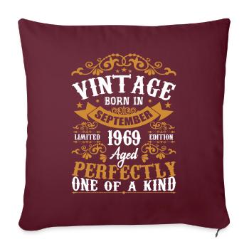 Septembre 1969 Cadeau Anniversaire 1969 Septembre - Housse de coussin décorative 45 x 45 cm - bordeaux - Devant