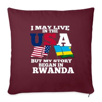 Rwanda - Housse de coussin décorative 45 x 45 cm - bordeaux - Devant