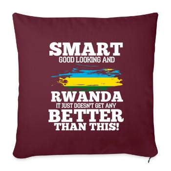 Rwanda - Housse de coussin décorative 45 x 45 cm - bordeaux - Devant