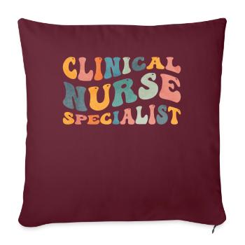 Groovy Infirmière clinicienne spécialisée en soins infirmiers - Housse de coussin décorative 45 x 45 cm - bordeaux - Devant