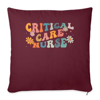 Groovy Infirmière en soins intensifs Soins intensifs IA en soins intensifs - Housse de coussin décorative 45 x 45 cm - bordeaux - Devant