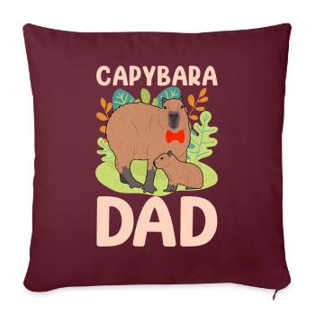 Lustiges Capybara Papa Papa - Sofakissenbezug 45 x 45 cm - Burgunderrot - Vorne