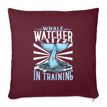 Observateur de baleines en formation - Observation des baleines - Housse de coussin décorative 45 x 45 cm - bordeaux - Devant