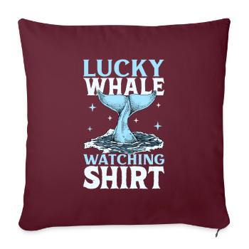 Walbeobachtung - Observation des baleines chanceuses - Housse de coussin décorative 45 x 45 cm - bordeaux - Devant