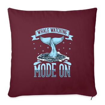 Mode d’observation des baleines activé - Walbeobachtung - Housse de coussin décorative 45 x 45 cm - bordeaux - Devant