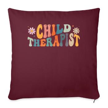 Groovy Thérapeute pour enfants Thérapie Psychologue pour enfants - Housse de coussin décorative 45 x 45 cm - bordeaux - Devant