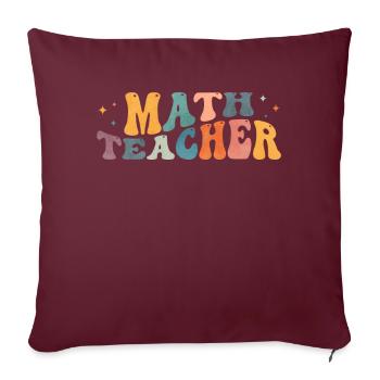 Groovy Math Teacher Mathematik Mathematikerin - Sofakissenbezug 45 x 45 cm - Burgunderrot - Vorne
