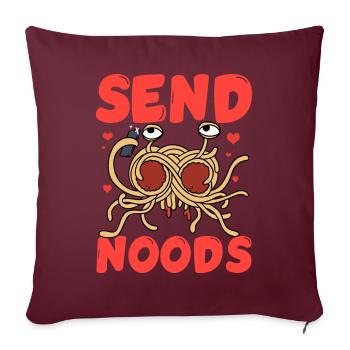 Drôle de monstre spaghetti volant FSM Pastafari - Housse de coussin décorative 45 x 45 cm - bordeaux - Devant