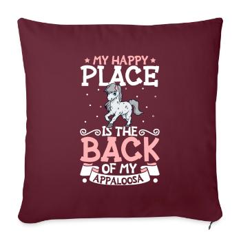 Mon endroit préféré - Appaloosa - Housse de coussin décorative 45 x 45 cm - bordeaux - Devant