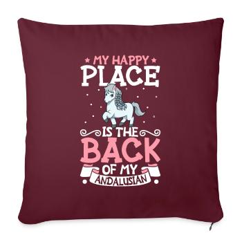 Mon endroit préféré - andalou - Housse de coussin décorative 45 x 45 cm - bordeaux - Devant