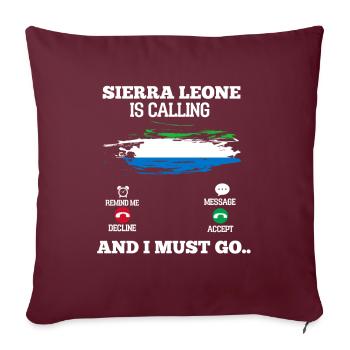 Sierra Leone - Sofakissenbezug 45 x 45 cm - Burgunderrot - Vorne