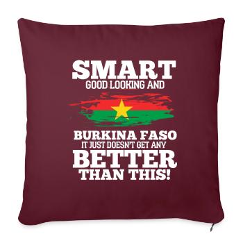Burkina Faso - Housse de coussin décorative 45 x 45 cm - bordeaux - Devant