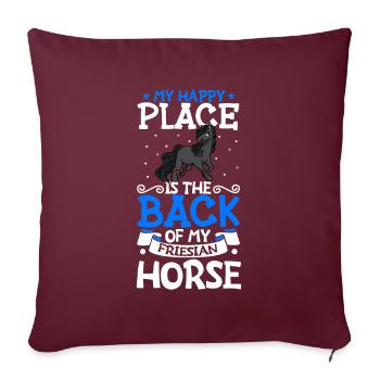 Mon endroit préféré - Frison - Housse de coussin décorative 45 x 45 cm - bordeaux - Devant