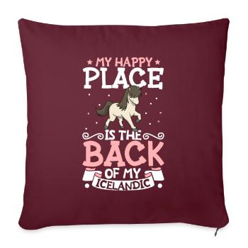 Mon endroit préféré - Islandais - Housse de coussin décorative 45 x 45 cm - bordeaux - Devant