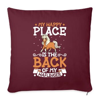 Mon endroit préféré - Haflinger - Housse de coussin décorative 45 x 45 cm - bordeaux - Devant