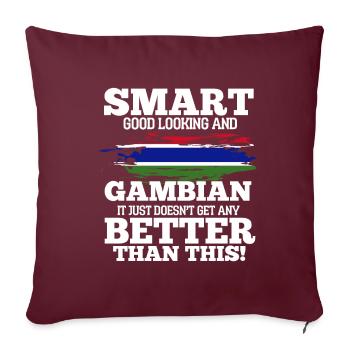 Ghana - Housse de coussin décorative 45 x 45 cm - bordeaux - Devant
