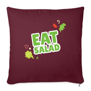 Eat Salad Salat Vegan Veganer - Sofakissenbezug 45 x 45 cm - Burgunderrot - Vorne