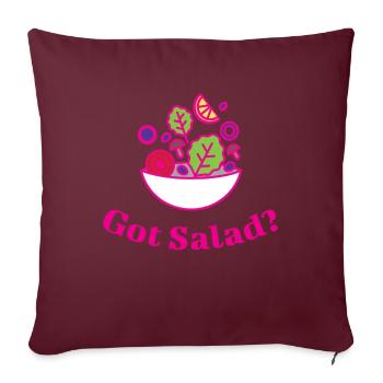 Eat Salad Salat Vegan Veganer - Sofakissenbezug 45 x 45 cm - Burgunderrot - Vorne