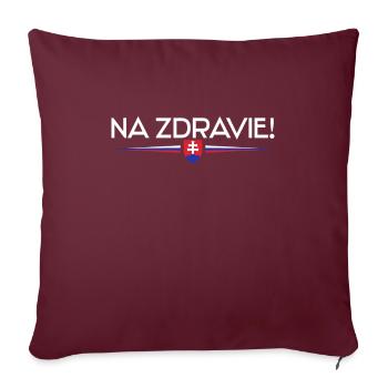 Na Zdravi - Slowakei - Sofakissenbezug 45 x 45 cm - Burgunderrot - Vorne