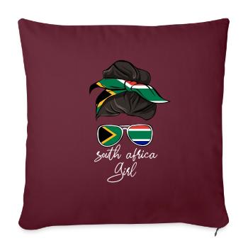 Afrique du Sud - Housse de coussin décorative 45 x 45 cm - bordeaux - Devant