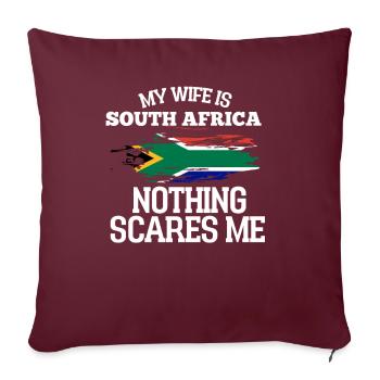 Afrique du Sud - Housse de coussin décorative 45 x 45 cm - bordeaux - Devant