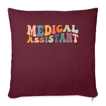 Groovy Medizinischer Assistent MA Krankenschwester - Sofakissenbezug 45 x 45 cm - Burgunderrot - Vorne