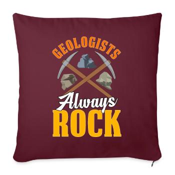 Drôle de géologue minéral de chasse aux roches - Housse de coussin décorative 45 x 45 cm - bordeaux - Devant