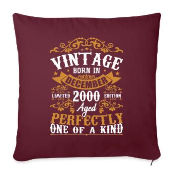 Décembre 2000 Cadeau Anniversaire Décembre 2000 - Housse de coussin décorative 45 x 45 cm - bordeaux - Devant
