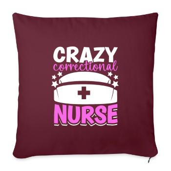 Un soignant fou en prison - Housse de coussin décorative 45 x 45 cm - bordeaux - Devant