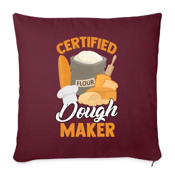 Drôle de pain Cuisson Farine de boulanger - Housse de coussin décorative 45 x 45 cm - bordeaux - Devant