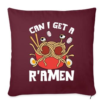 Drôle de monstre spaghetti volant japonais - Housse de coussin décorative 45 x 45 cm - bordeaux - Devant
