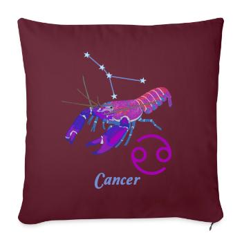 Signe du zodiaque Cancer, constellation Cancer, Écrevisse - Housse de coussin décorative 45 x 45 cm - bordeaux - Devant