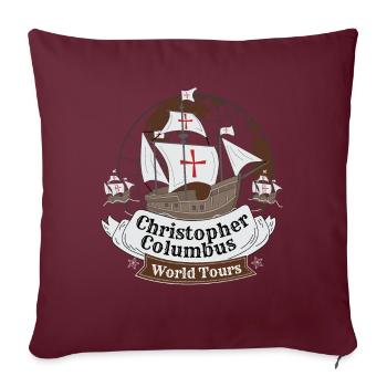 Christopher Columbus World Tours - Sofakissenbezug 45 x 45 cm - Burgunderrot - Vorne