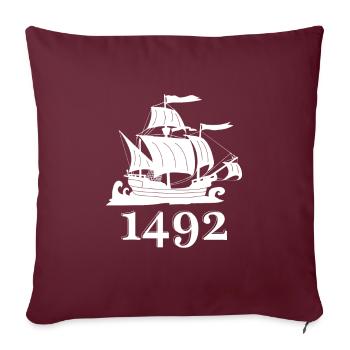 Columbus Day 1492 Christophe Colomb - Housse de coussin décorative 45 x 45 cm - bordeaux - Devant