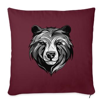 Portrait d’ours polaire Ours polaire - Housse de coussin décorative 45 x 45 cm - bordeaux - Devant