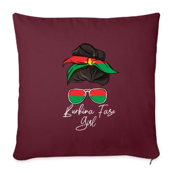 Burkina Faso - Housse de coussin décorative 45 x 45 cm - bordeaux - Devant
